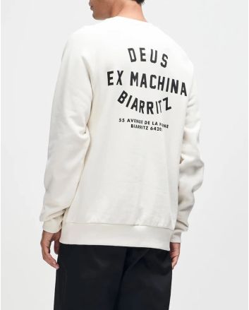 Hombre con sudadera Deus Biarritz Address Dirty White