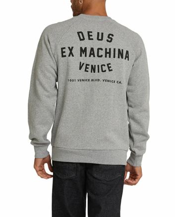 Hombre con Sudadera Deus Venice Address Crew Gris Jaspeado