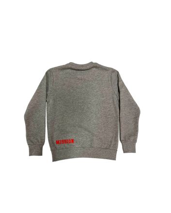 Sudadera Mission Youth Crew Logo M Red Bordado Gris para niño 8-16 años