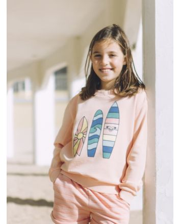 Sudadera Roxy Oh Happy Day rosa para niñas de 8 a 16 años