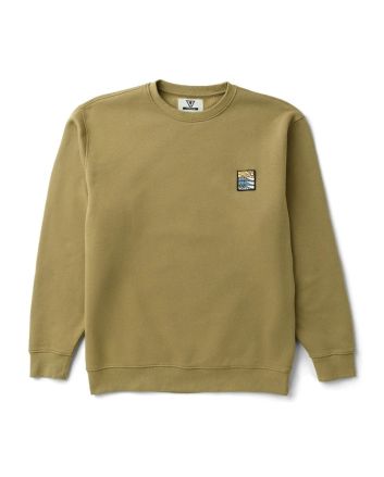 Sudadera Vissla Solid Sets Eco Crew Bronze para hombre