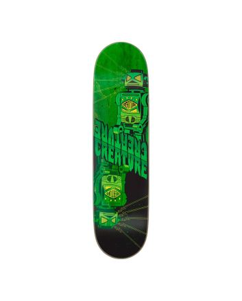Tabla de skate Creature Fiend Twin Tip 8.20in verde con gráfico Robot de Johnny Mojo
