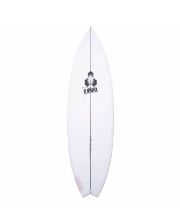 Tabla de surf shortboard Channel Islands Better Everyday 5'8 Al Merrick 27,8L Blanca y Negra cola Swallow FCS 2 5 Fin 