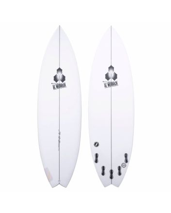 Tabla de surf shortboard Channel Islands Better Everyday 5'8 Al Merrick 27,8L Blanca y Negra cola Swallow FCS 2 5 Fin 