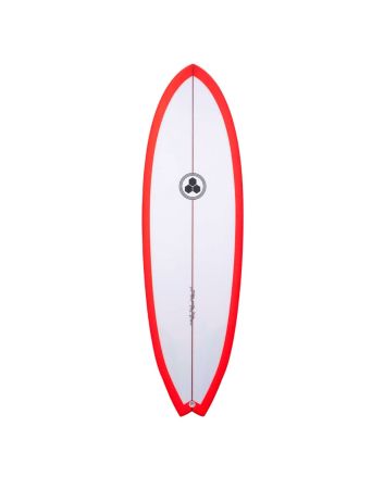 Tabla de Surf Híbrida Channel Islands Al Merrick G Skate 5'8 31,4L Blanco-Rojo-Negro cola Swallow FCS II 3 Fin