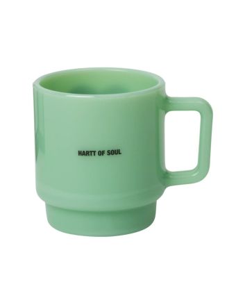 Taza Carhartt WIP Heart Glass Mug Jade – vista frontal con gráfico Heart