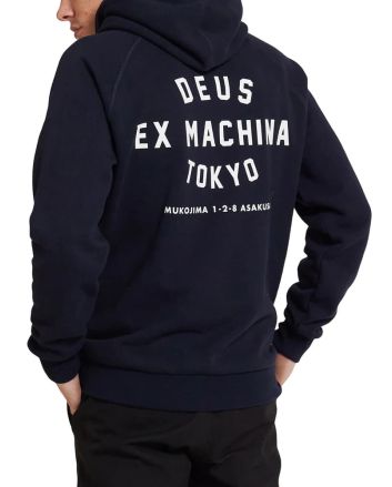 Hombre con Sudadera de capucha Deus Tokyo Address Azul Marino 