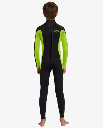 Niño con Traje de Surf con Cremallera en la Espalda Billabong 4/3mm Foil Fluro Lime