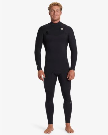 Hombre con Traje de Surf GBS con cremallera en el pecho Billabong 4/3mm Revolution Natural Negro