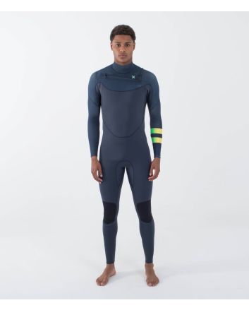Hombre con Traje de Neopreno con cremallera en el pecho Hurley Air Toledo 3/2mm Fullsuit Slate