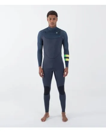 Hombre con Traje de Neopreno con cremallera en el pecho Hurley Air Toledo 3/2mm Fullsuit Slate