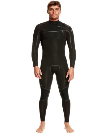Hombre con traje de surf con cremallera en el pecho Quiksilver Everyday Sessions LFS 4/3mm Negro