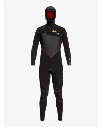 Traje de Neopreno GBS con cremallera en el pecho y capucha Quiksilver Highline Plus 6/5/4mm negro para hombre