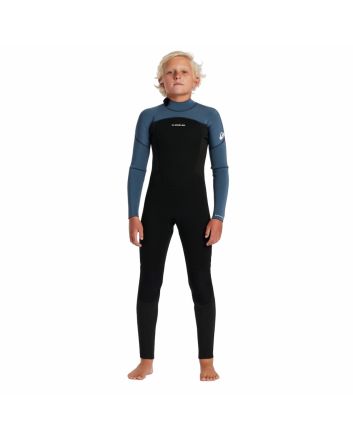 Niño con Traje de Neopreno con cremallera en la espalda Quiksilver Boy Prologue 4/3mm Negro y Azul 