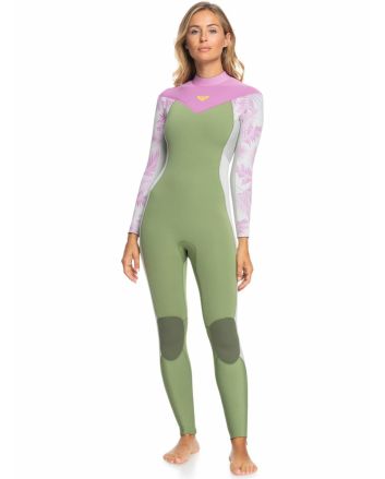 Mujer con Traje de Surf con Cremallera en la Espalda Roxy 4/3mm Rise Verde y Gris