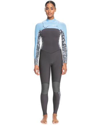 Mujer con neopreno con cremallera en el pecho Roxy Swell Series 4/3mm Jet Boy Blue