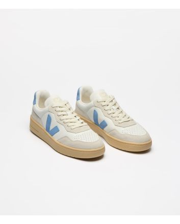 Zapatillas Veja V-90 Leather White Aqua Natural Unisex
