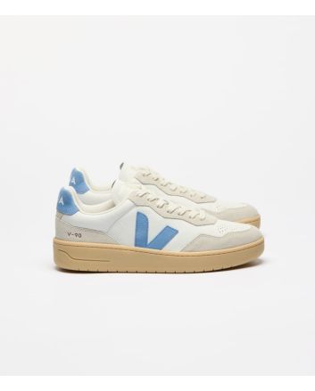 Zapatillas Veja V-90 Leather White Aqua Natural Unisex
