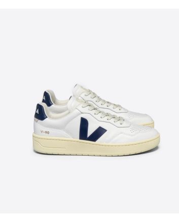 Zapatillas Veja V-90 Leather White Nautico Unisex 