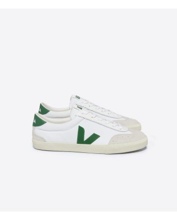 Zapatillas Veja Volley Canvas color Blanco y Verde Esmeralda Unisex