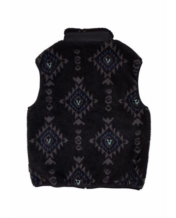 Chaleco de forro polar Vissla Hector Sleeveless negro para hombre 