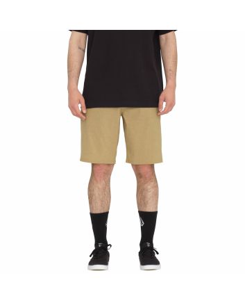 Hombre con pantalón corto híbrido Volcom Frickin Cross Shred Static 20' Caqui Oscuro