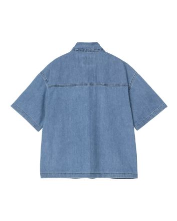 Camisa vaquera de manga corta Carhartt WIP Lovilia Shirt Azul Stone Washed para mujer