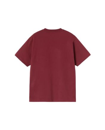 Camiseta de manga corta Carhartt WIP Women's Pocket T-Shirt color rojo marsala para mujer