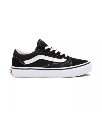 Zapatillas de Skate Junior Vans Old Skool en color negro para niños de 4 a 8 años