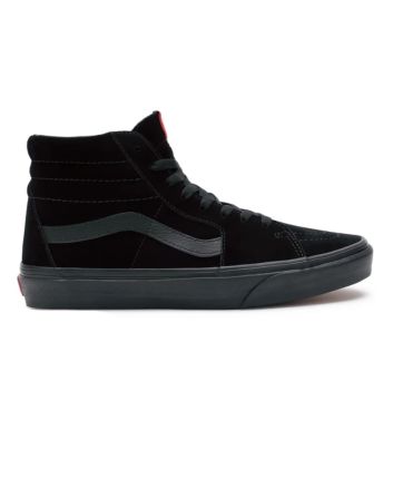 Zapatillas Vans de caña alta SK8-Hi de ante en negro con banda lateral sidestripe negra Unisex