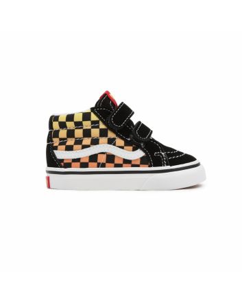 Zapatillas de media caña Vans Sk8-Mid Reissue Flame Logo Repeat negras para bebé 1 a 4 años