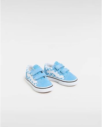 Zapatillas con cierre adherente Vans Old Skool V Color Theory Checkerboard Azules para bebé 1-4 años