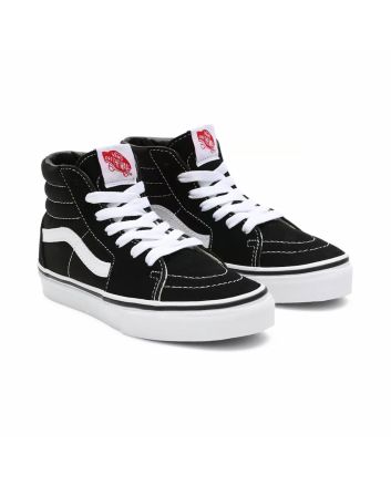 Zapatillas de caña alta Vans UY Sk8-Hi Junior negras con banda lateral blanca para niños de 4 a 8 años