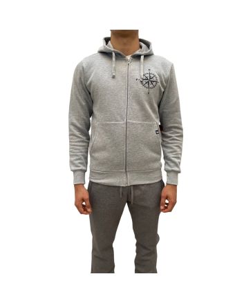 Sudadera con capucha y cremallera Mission FCSC gris para hombre