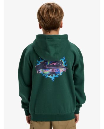 Niño con sudadera de capucha y cremallera Quiksilver Graphic Zip Verde